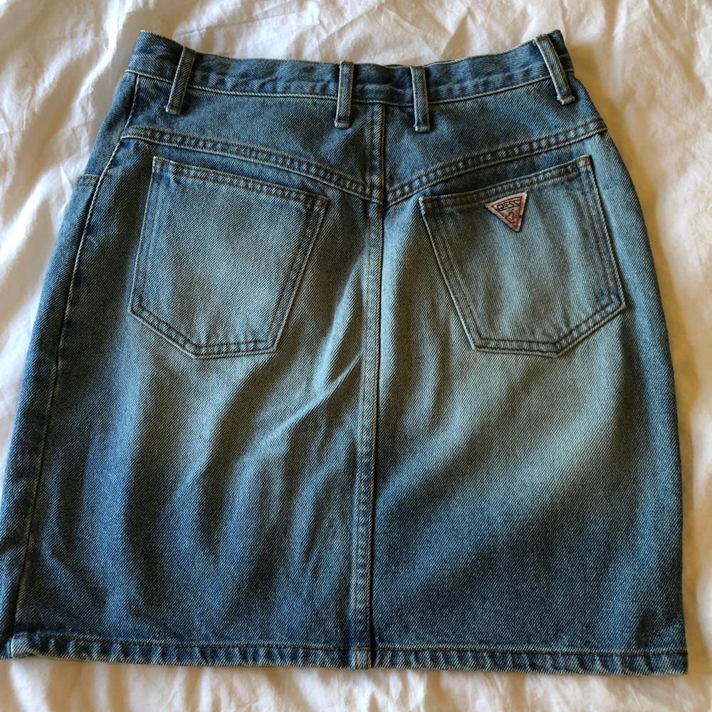 Vintage Guess jean pencil skirt.